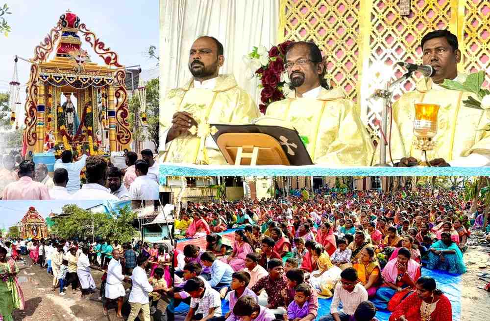 தூத்துக்குடி புனித லூர்து அன்னை ஆலய பெருவிழா-தேர் இழுத்து இறைமக்கள் வெகு விமர்சையாக  கொண்டாடினர்