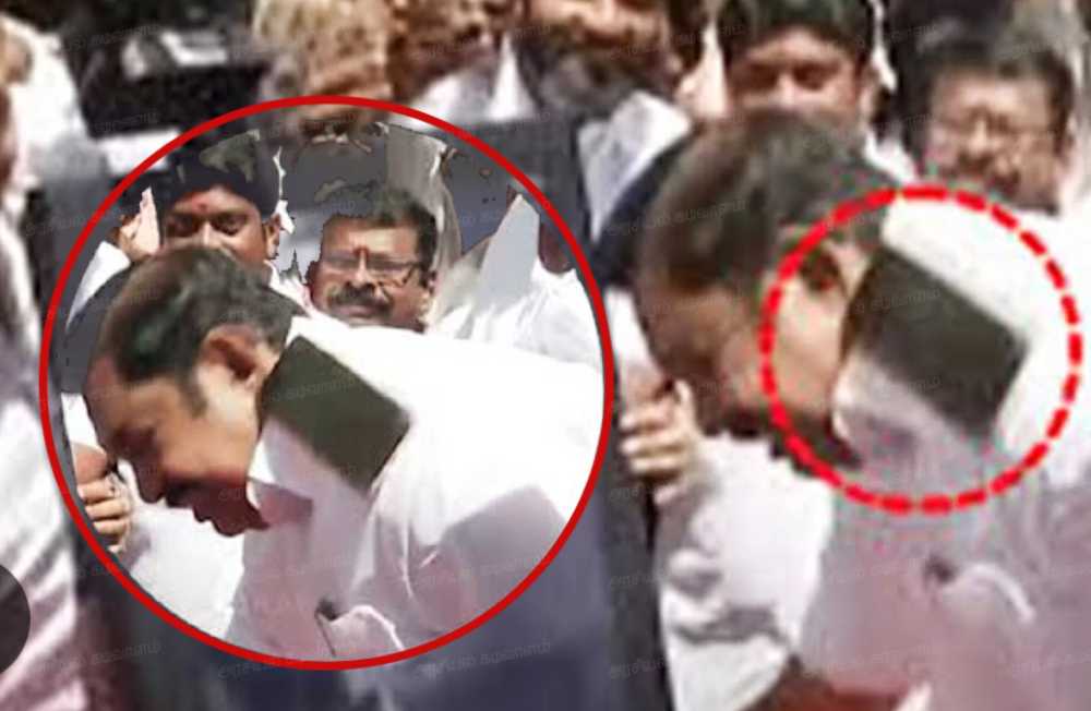 எடப்பாடி பழனிச்சாமி மீது செல்போன் வீச்சு.!. - கட்சி நிர்வாகிகள் ஆவேசம்.!.