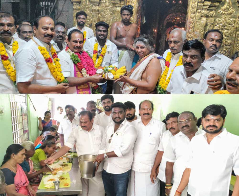 எடப்பாடி பழனிசாமி பிறந்நாளை முன்னிட்டு தூத்துக்குடி அதிமுக தெற்கு மாவட்ட மாணவர் அணி சார்பில் சிறப்பு பூஜை, அன்னதானம்