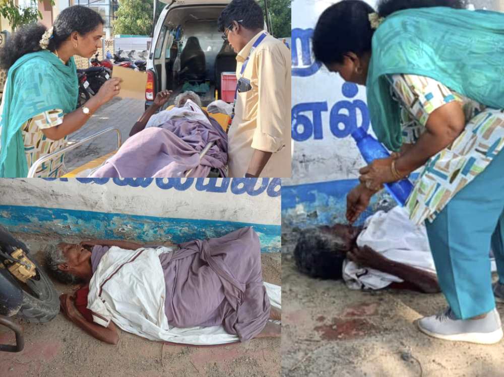 தெருவோரத்தில் கிடந்த ஆதரவற்ற மூதாட்டி - மாவட்ட ஆட்சியர் உத்தரவின்பேரில் மீட்கப்பட்டார் 
