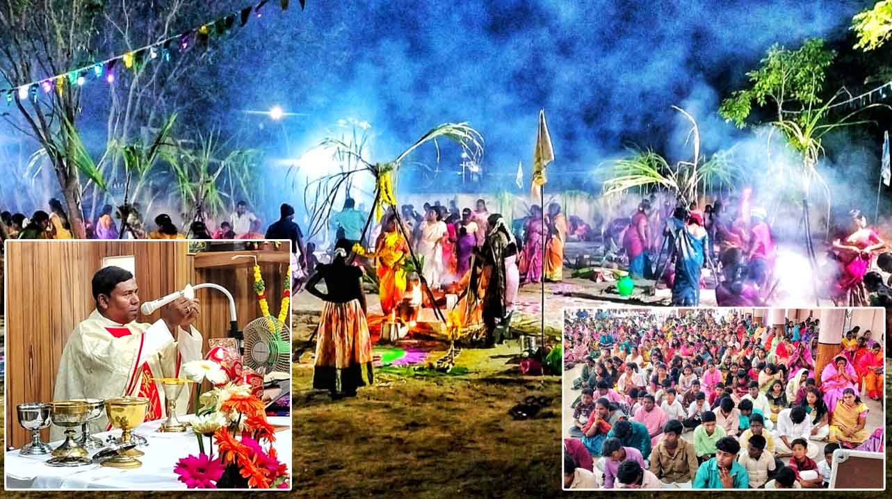 தூத்துக்குடி லூர்தம்மாள்புரம் புனித லூர்து அன்னை ஆலயத்தில் தமிழர் திருநாளாம் பொங்கல் பண்டிகை உற்சாகமாக கொண்டாட்ட ஏராளமான கிறிஸ்தவர்கள் ஒன்று கூடி பொங்கல் வைத்து வழிபாடு.